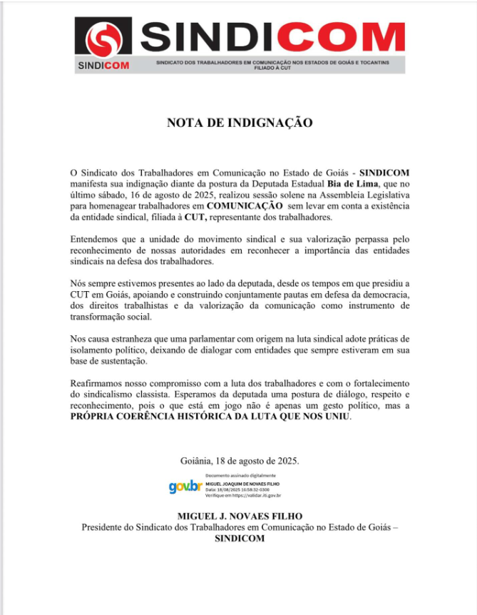 Nota de Indignação